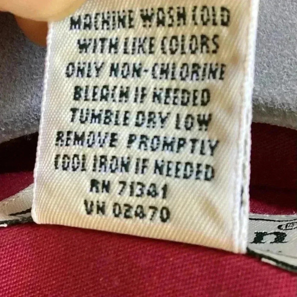 LL Bean Mens Wrinkle Free Long Sleeve Button Down Dress Shirt Wine Maroon Sz XL - Picture 7 of 8